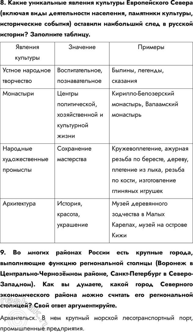 Изображение 8. Какие уникальные явления культуры Европейского Севера (включая виды деятельности населения, памятники культуры, исторические события) оставили наибольший след в...