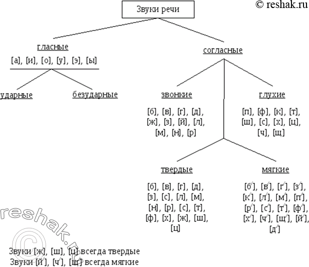 Изображение 10 Начертите схему в тетради. Впишите нужные звуки. Подчеркните непарные по глухости — звонкости и твёрдости — мягкости. Обменяйтесь гетрадями, проверьте схему своего...