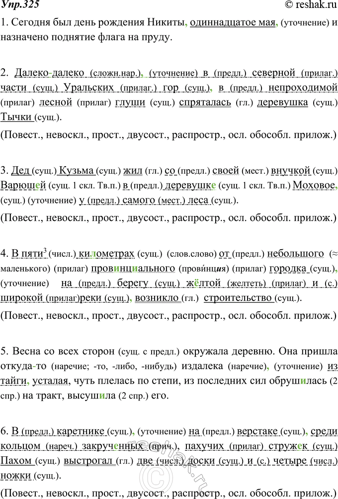 Изображение 325. Запишите, вставляя пропущенные буквы и раскрывая скобки. Выделите запятыми и подчеркните обособленные члены предложения. С какой целью автор их использовал?...
